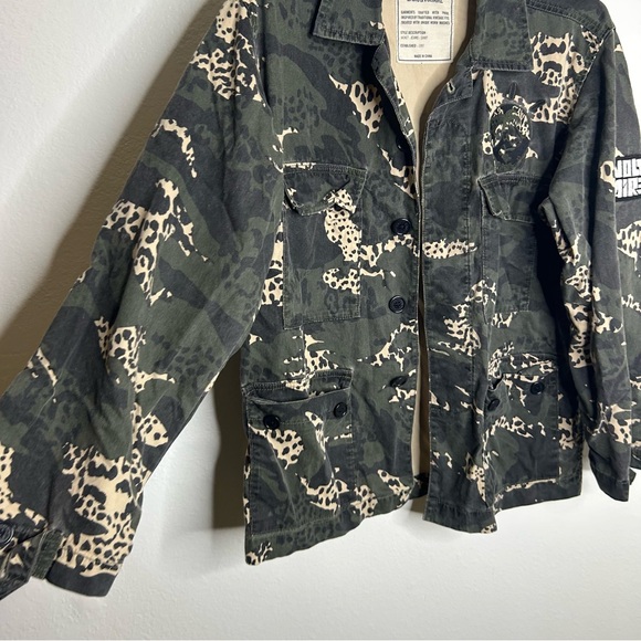 Zadig & Voltaire Kansas Camo Leo Animal Print Utility Jacket Size XS/S Oversized - Picture 9 of 15